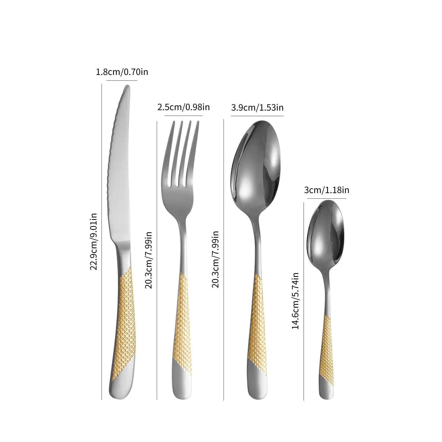 4/6/16/24pcs Stainless steel cutlery set Star Diamond series gold-plated handle cutlery including knife, fork and spoon Western from PriceLows™