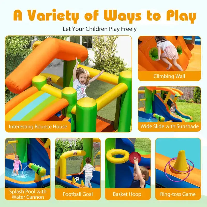 8-in-1 Inflatable Bounce House Water Park without Blower from PriceLows™