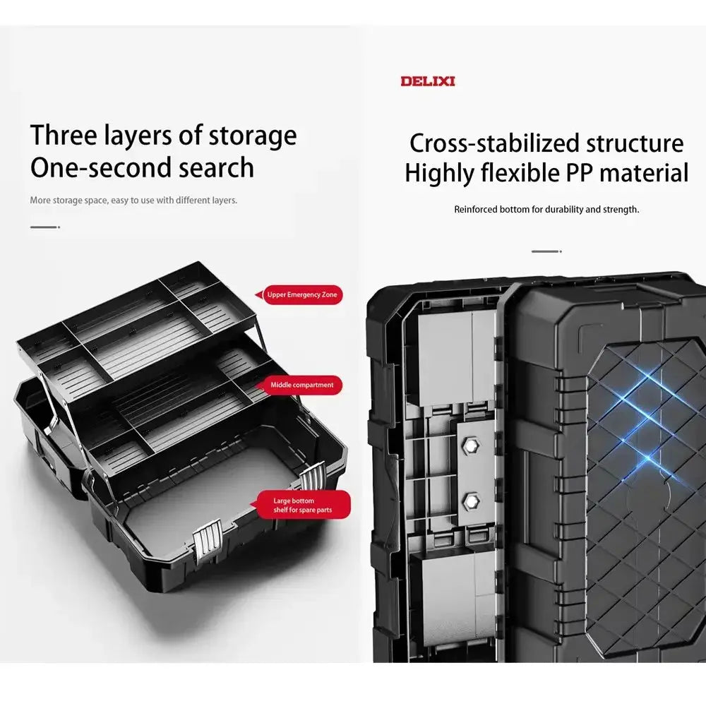 Multifunctional Tool Storage Box Plastic ABS Multiple Specifications with Handle Portable Tool Organizer Thickened from PriceLows™