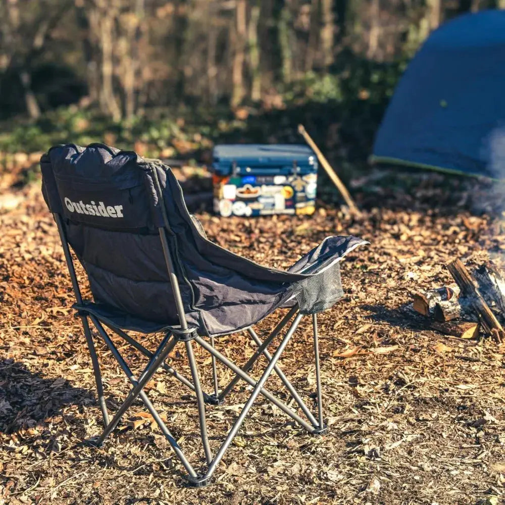 Oversized Camping Chair, Comfort Padded Lounge Chair,Outdoor Camp Folding Chair, Balcony Lounge 400lb Capacity from PriceLows™