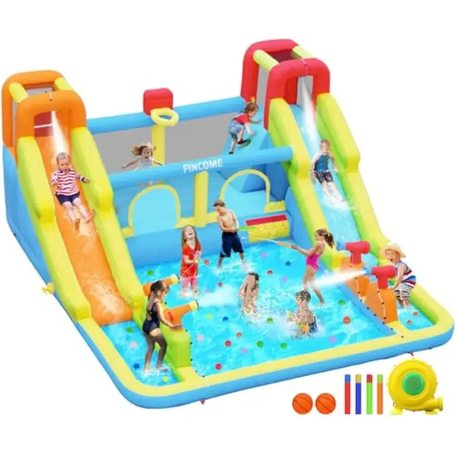 Inflatable Bounce House for Water Bounce House with Double Slides Indoor Outdoor Bounce House Water Slide with Air Blower for P from PriceLows™