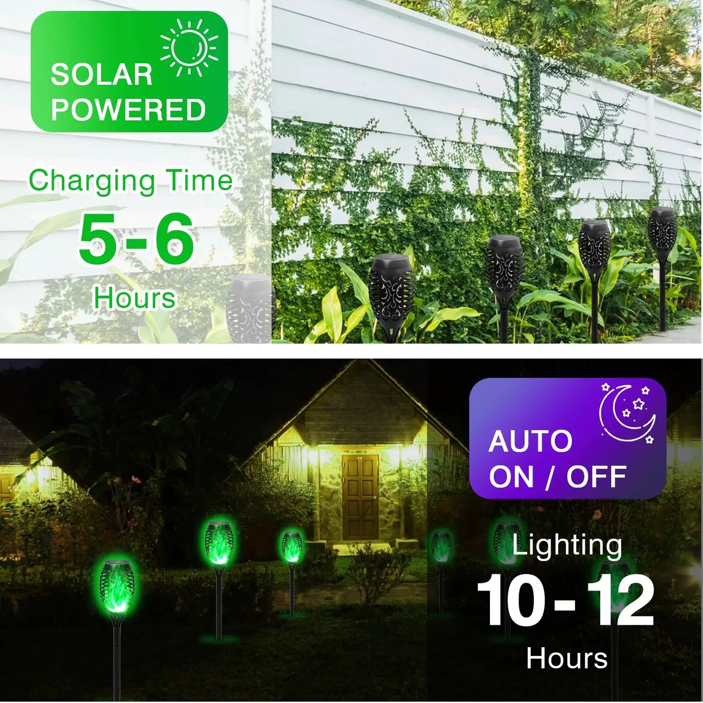 4/6/8/12Pcs Solar Flame Torch Light LED Flickering Outdoor Decoration Powered For Lawn Path Yard Patio Floor Night Lamp from PriceLows™