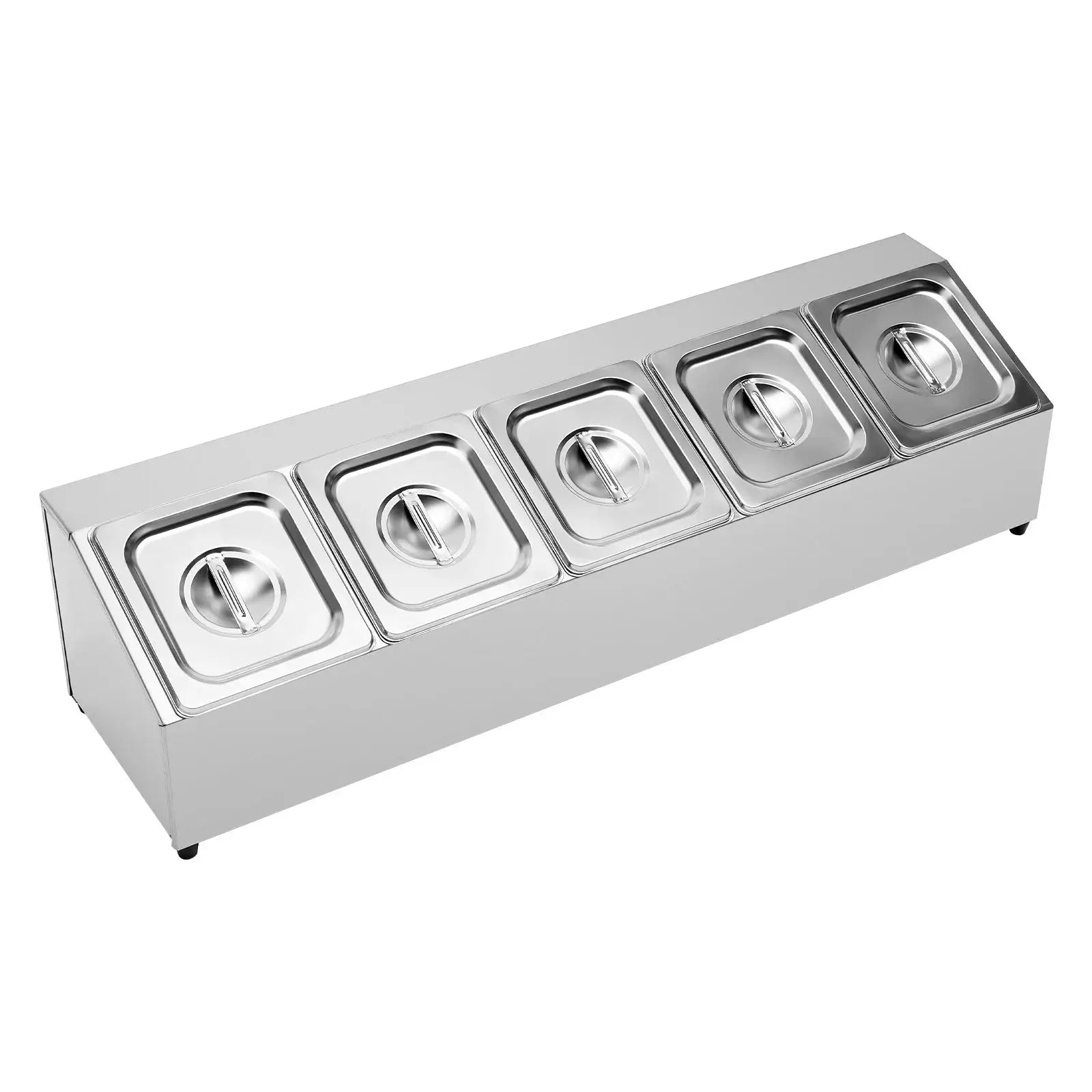 Spice Rack Shelf Stainless Steel One Row with 5 Containers, Countertop Inclined Holder for Seasoning Sauce Jam Fruits Ingredient from PriceLows™