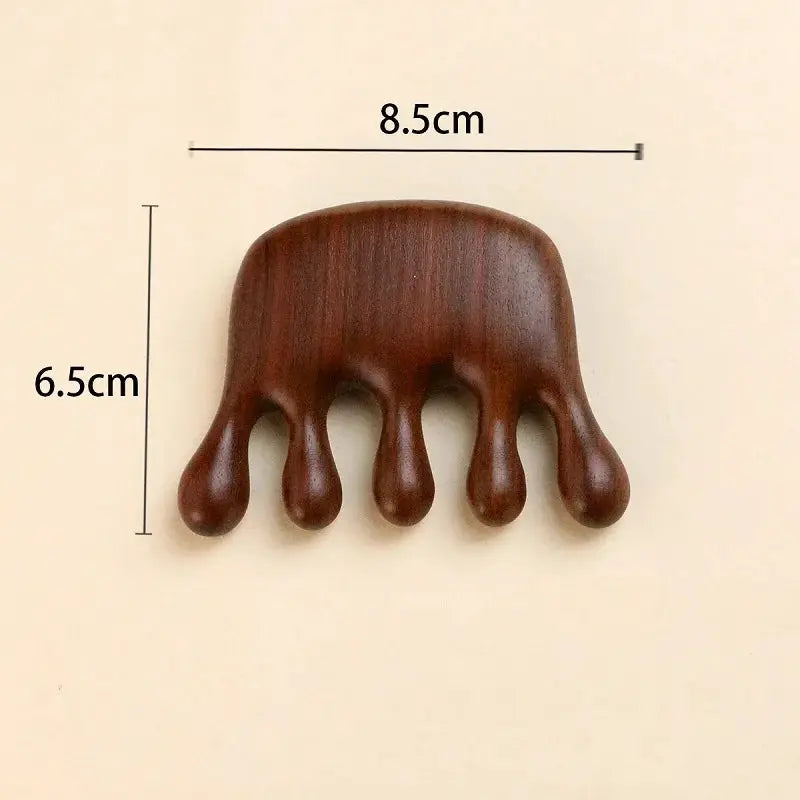 Wooden Massage Comb | Scalp Oil Massager | Compact Size