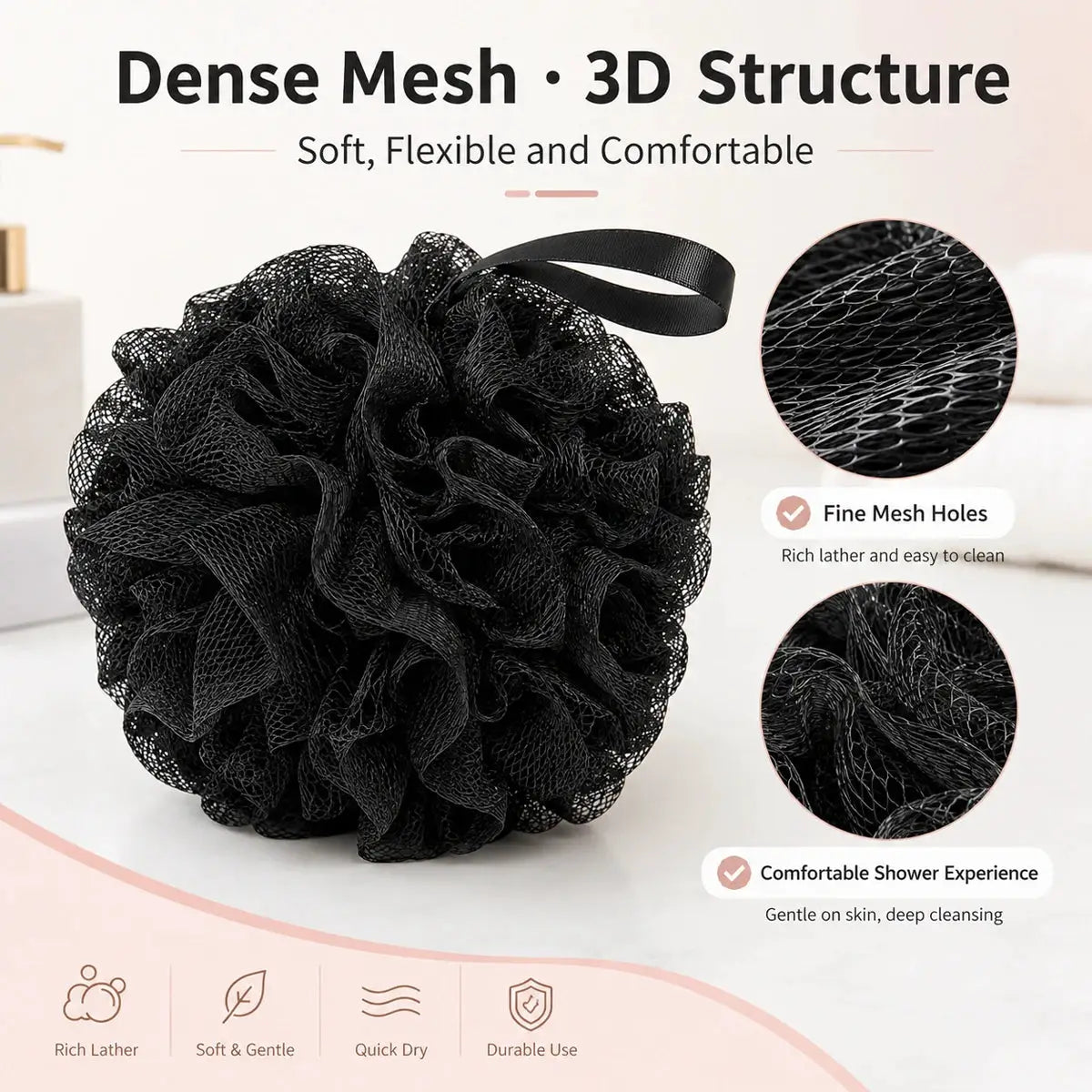 Bath Sponge Ball | Heavy Mesh Design | Dense Foam | 50g