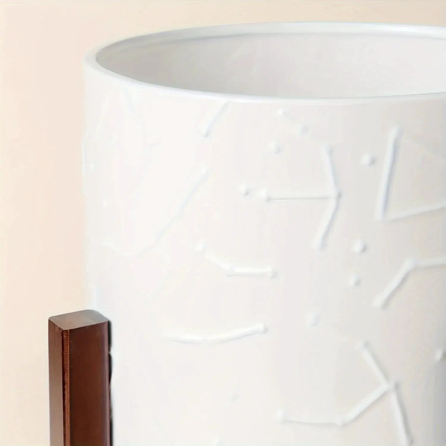 10 Inch Ceramic Planter With Wooden Stand - Stylish Flower Pot For Indoor Plants from PriceLows™
