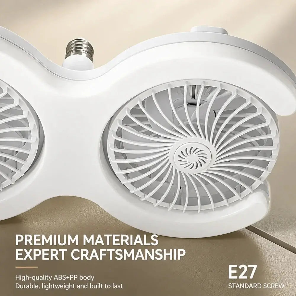 Ceiling Fan With Lights | Double Head | Remote Included | E27 Socket