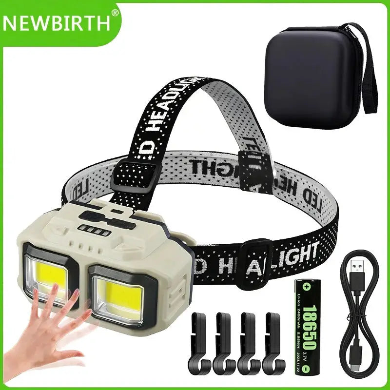 Powerful Induction COB LED Headlamp USB Rechargeable Head Flashlight Work Light Outdoors Camping Search Light Fishing Head Torch from PriceLows™