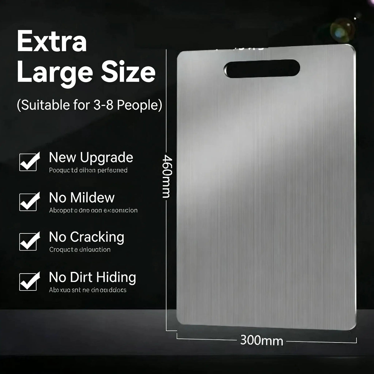 Stainless Steel Cutting Board | Double Sided | 304 Food Grade | Large