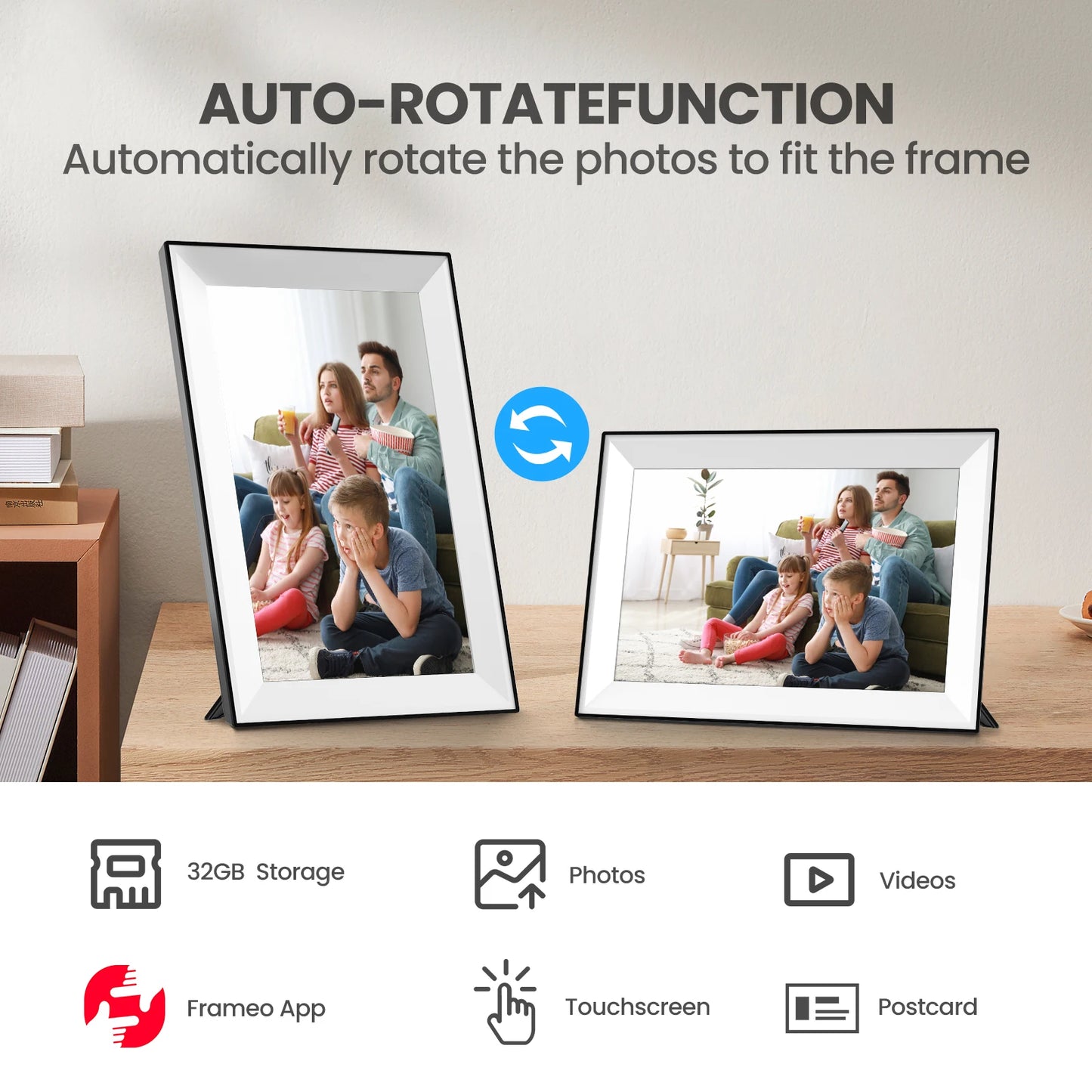 Frameo Digital Picture Frame | 10.1 Inch WiFi | 1280x800 HD IPS | 32GB