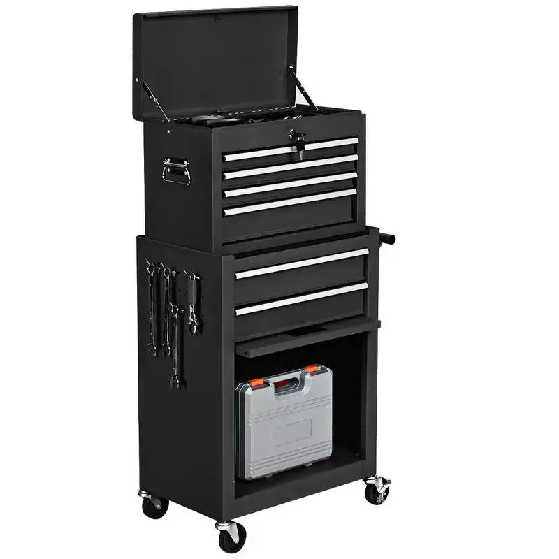 Rolling Cabinet Storage Chest Box Garage Toolbox-Black from PriceLows™