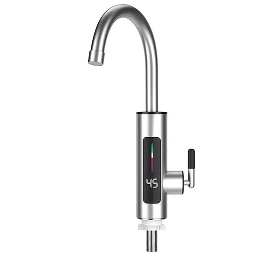 L68A 1 PCS 110V Hot Water Heater Faucet Instant Tankless Electric Silver 304 Stainless Steel With LED US Plug from PriceLows™