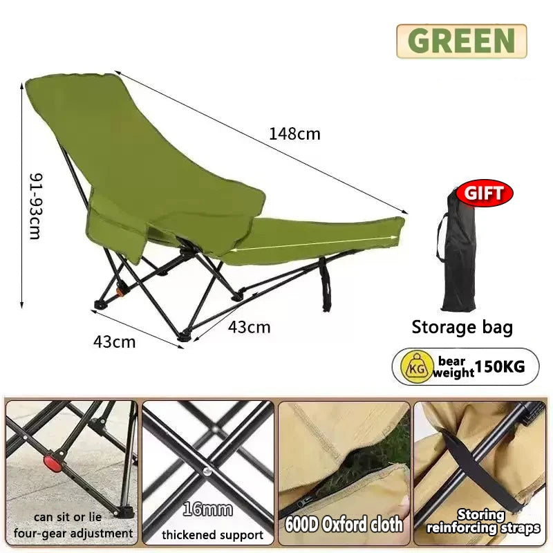 Camping Chair | Four Position Adjustable | Metal Frame | One Size