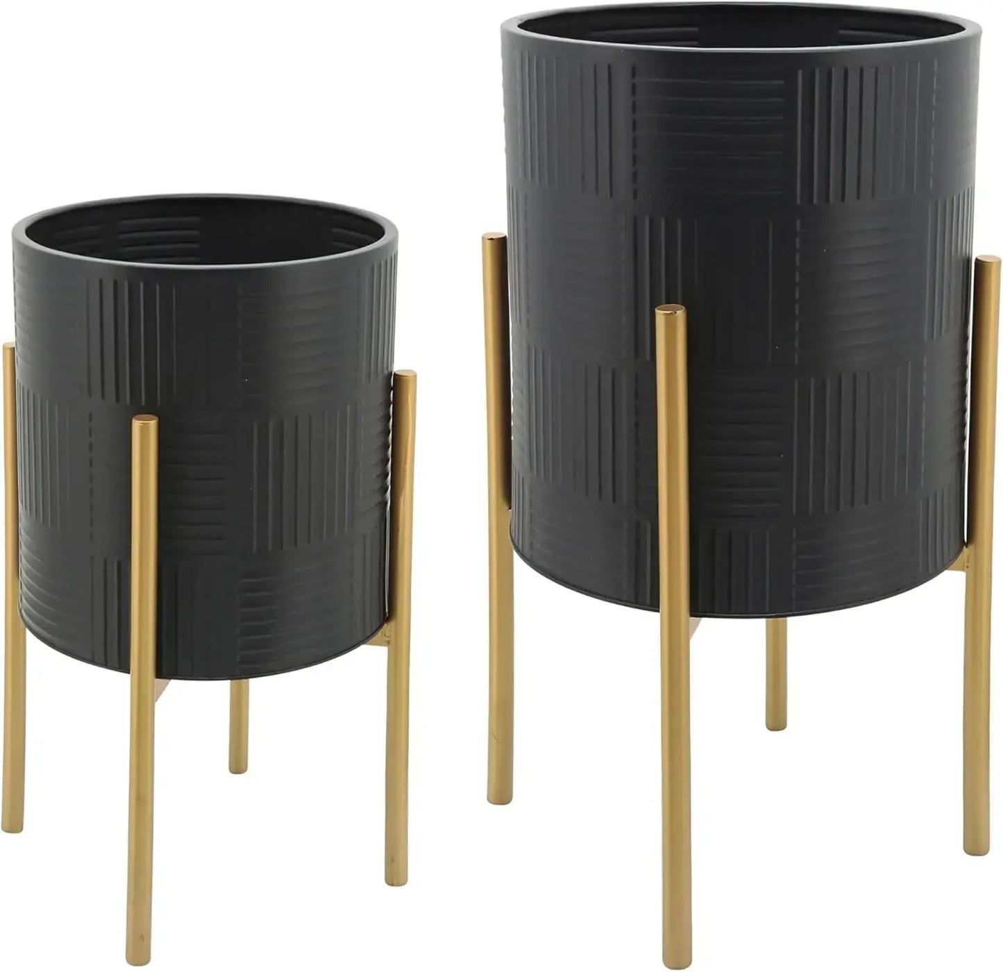 Decorative Flower Pots with Metal Stand for Home Decor - Modern Planters for Hallway, Entryway, and Living Room Decor - from PriceLows™