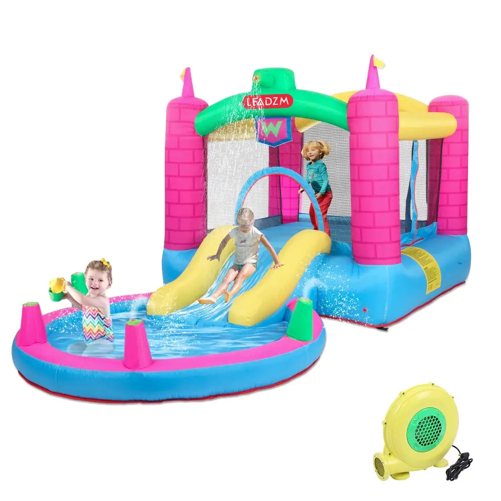 Inflatable Bounce House Water Park Slide Bouncer Climbing Wall Bouncy Castle Large Jumping Area Ideal Kids Jumper from PriceLows™