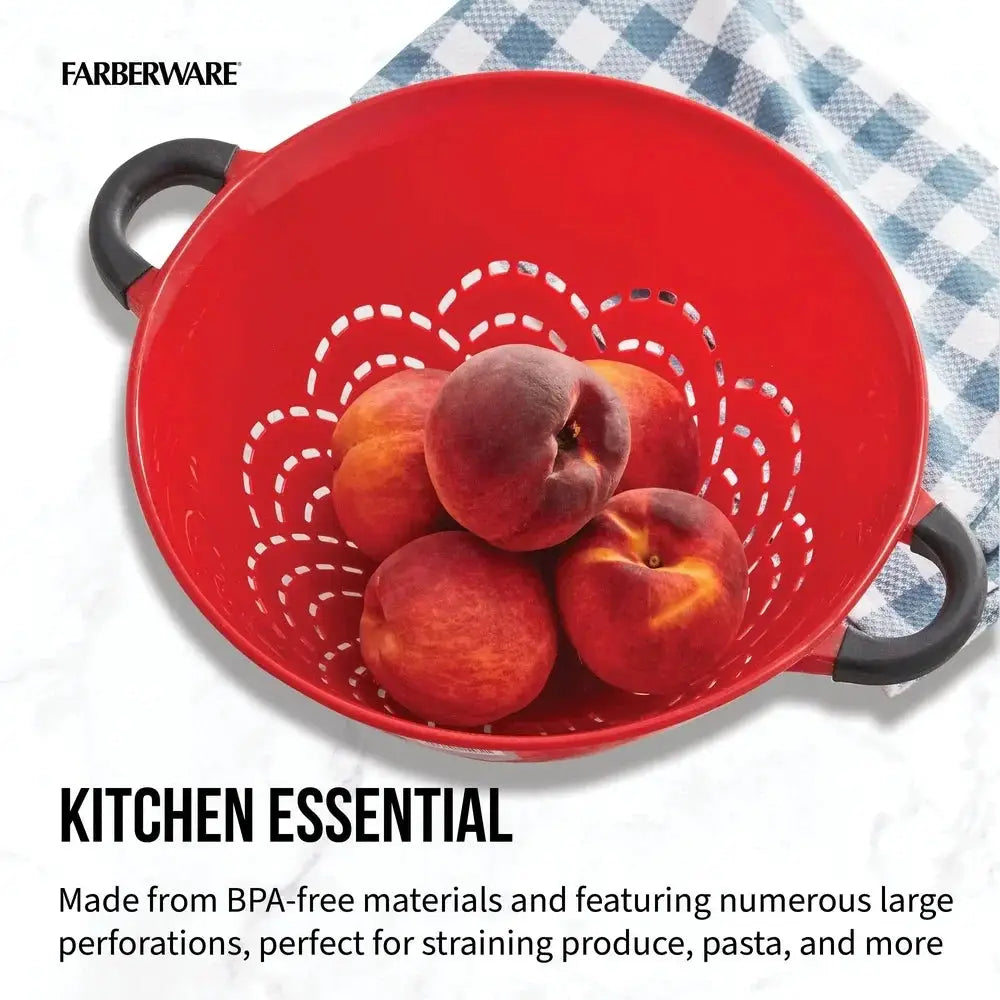 Durable Plastic Colander with Soft Grip Handles Large Perforations Raised Feet Easy Straining and Draining Kitchen Tool from PriceLows™