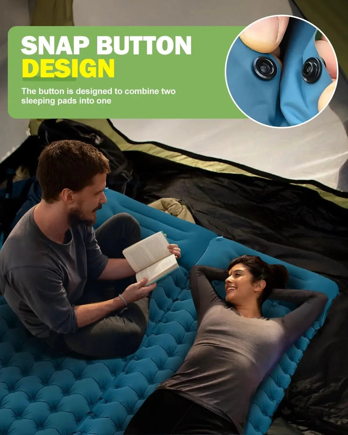 Inflatable Sleeping Pad | 4 Inch Thick | TPU | Quick Inflation