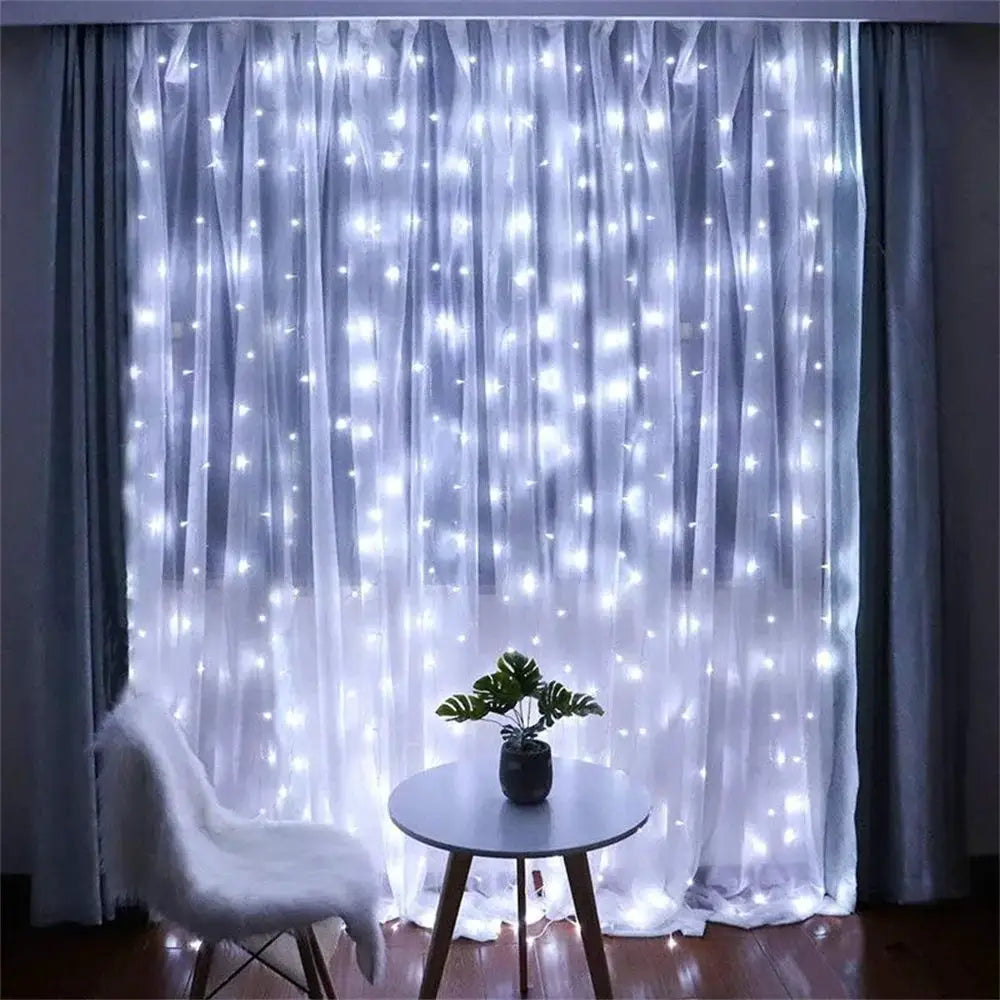 3/6M USB LED Curtain 8Modes Remote Control Lights Holiday Wedding Garland for Bedroom Living Room Decor Christmas Decorations from PriceLows™