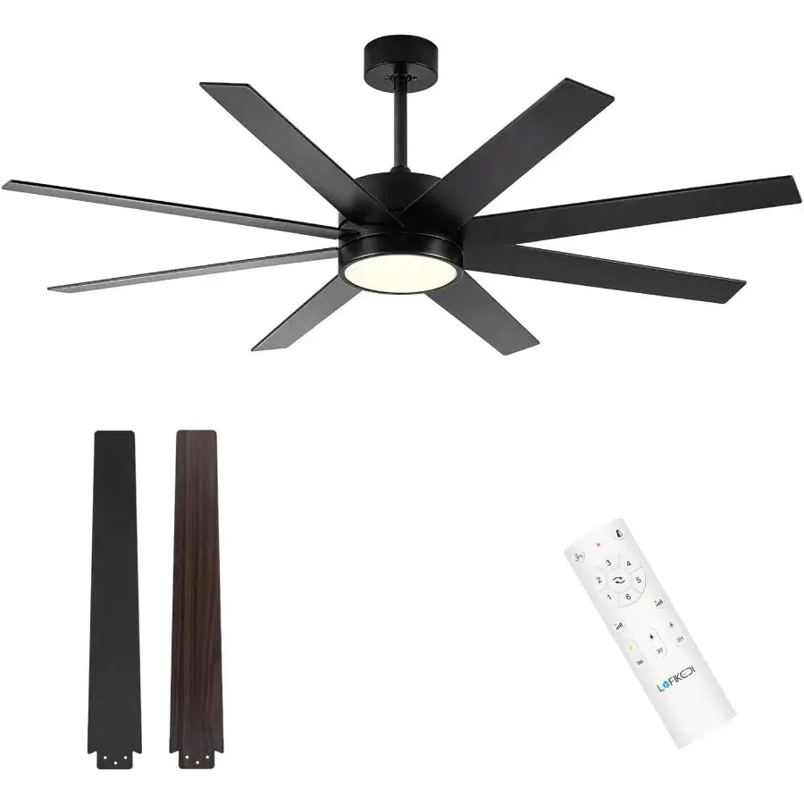 Ceiling Fan with Light 60 inch Modern Ceiling Fan with Remote Control Reversible DC Motor Stepless Dimmable Noiseless for Indoo from PriceLows™
