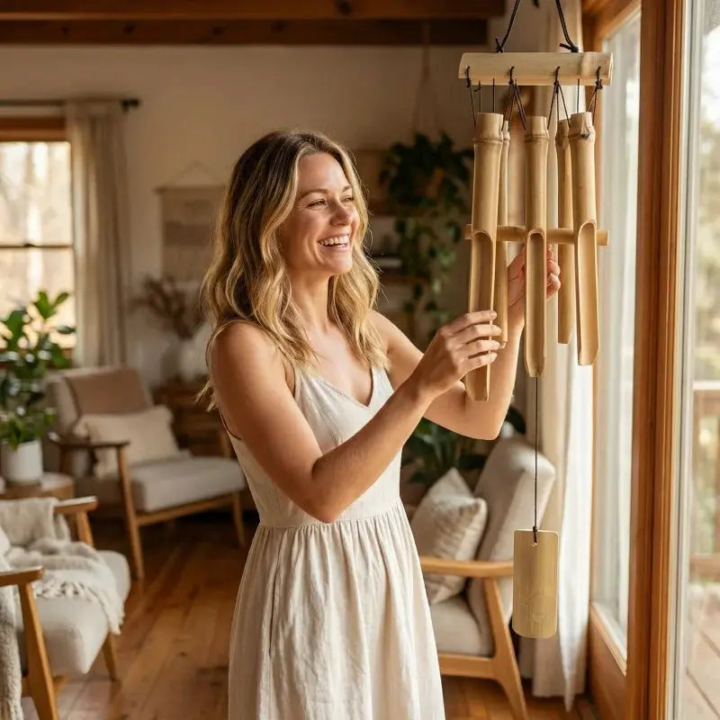 1piece handmade bamboo wind chime, ideal choice for summer birthdays/hotels/homes/bedrooms/weddings/outdoor decorations and gift from PriceLows™