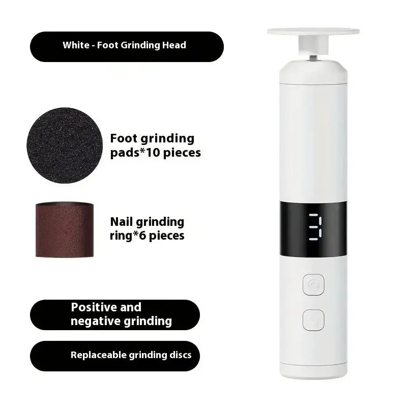 USB charging foot grinder, electric 2-in-1 foot grinder and nail grinder, foot and hand care, multifunctional foot beauty device from PriceLows™