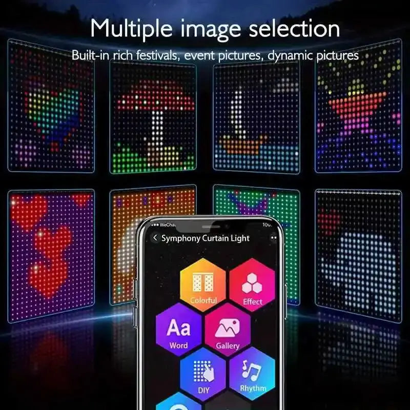 USB Led Smart Curtain Lights Bluetooth App Led String RGB Fairy Lights DIY Music Lights Party Window Curtain Bedroom Decoration from PriceLows™