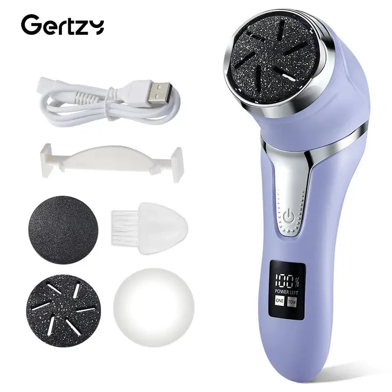 Rechargeable three head electric scab remover with chip removal vacuum cleaner, portable foot repair kit, LED display screen from PriceLows™