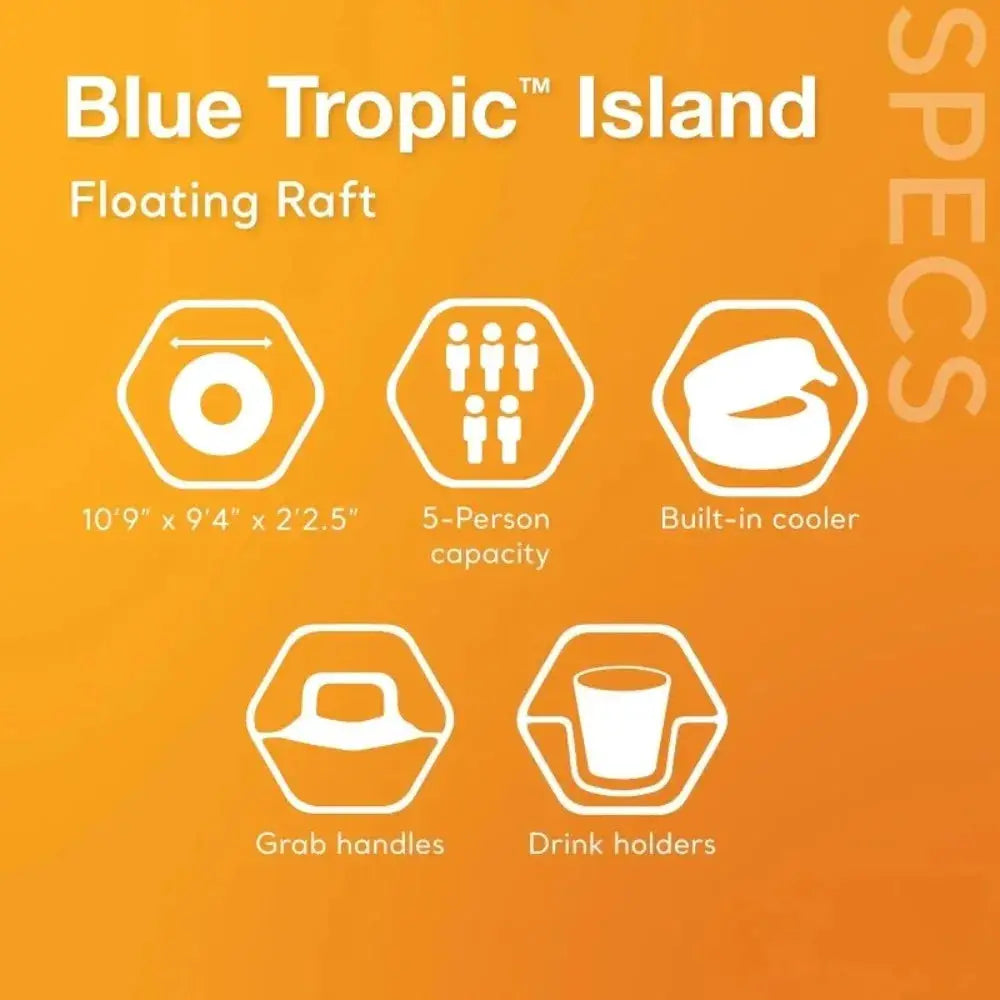 Inflatable Raft | 5 Person Capacity | Built In Cooler | Blue Tropic