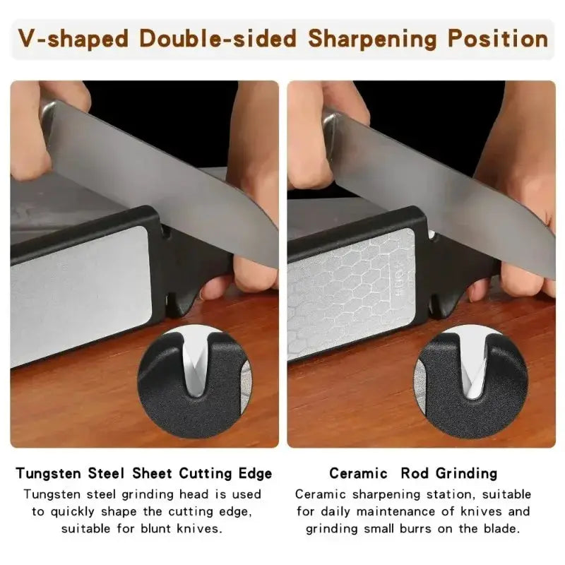 5 in1 Knife Sharpener Diamond Bars 400/1000 Multi-Tool Kitchen Knives Tungsten Steel Ceramic Grinding Double-Sided Whetstone 숫돌 from PriceLows™