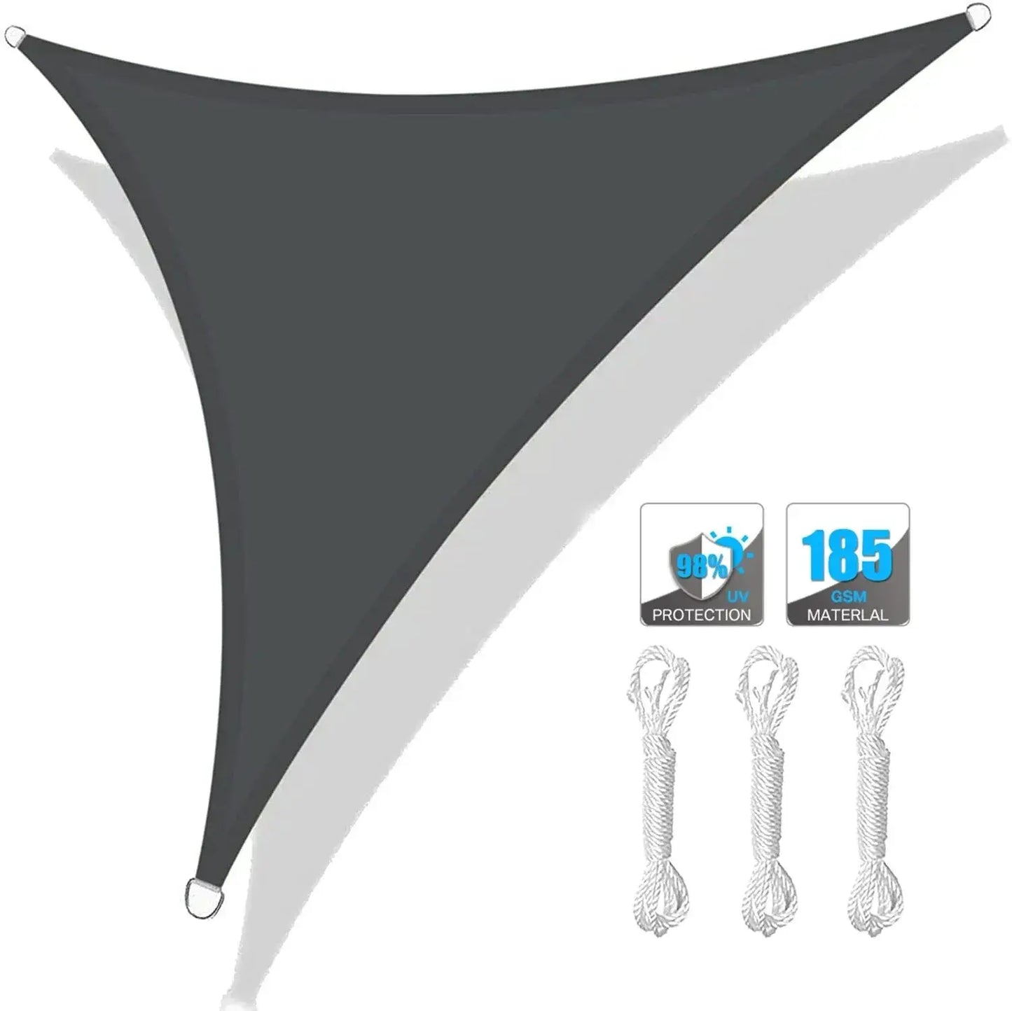 Triangle Sun Shade Sail | Waterproof HDPE | 5x5x5 Ft | Outdoor Patio Canopy