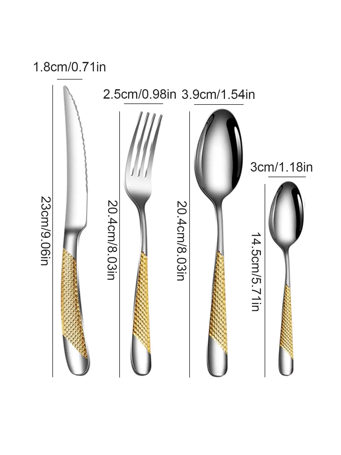 24pcs stainless steel tableware set, including knife, fork, spoon and dessert spoon, is a good holiday gift. from PriceLows™