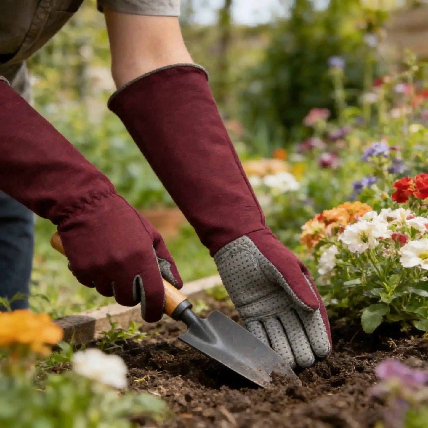 Ladies Thorn Proof Gardening Gloves Long Gauntlet Heavy Duty Garden Gloves, Elbow Length Women Leather Rose Pruning Glove For Yard Work Planting Protection from PriceLows™