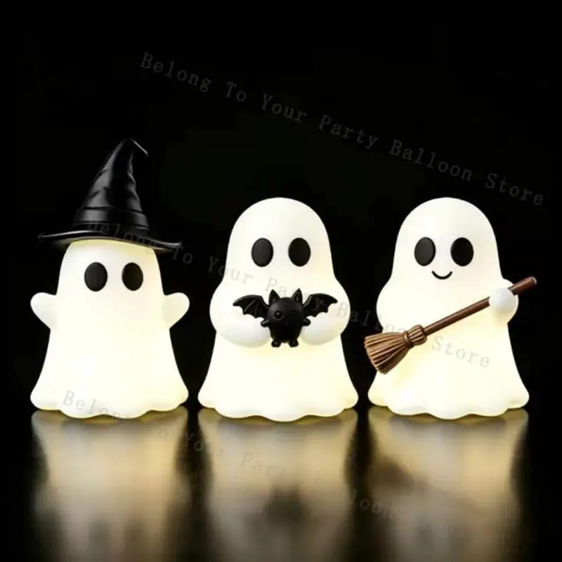 Luminous Ghost Figurines | Solid Silicone | Mini Glow | Table Decor Set