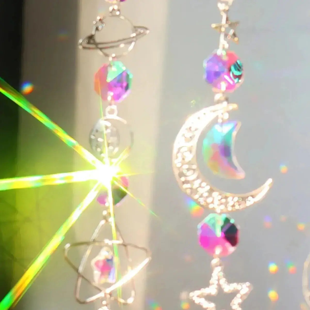 Crystal Wind Chime Rainbow Maker Sun Catcher Dream Catcher Pendant Home Garden Decor Wind Chime, Holiday, Festival, Home Decor from PriceLows™