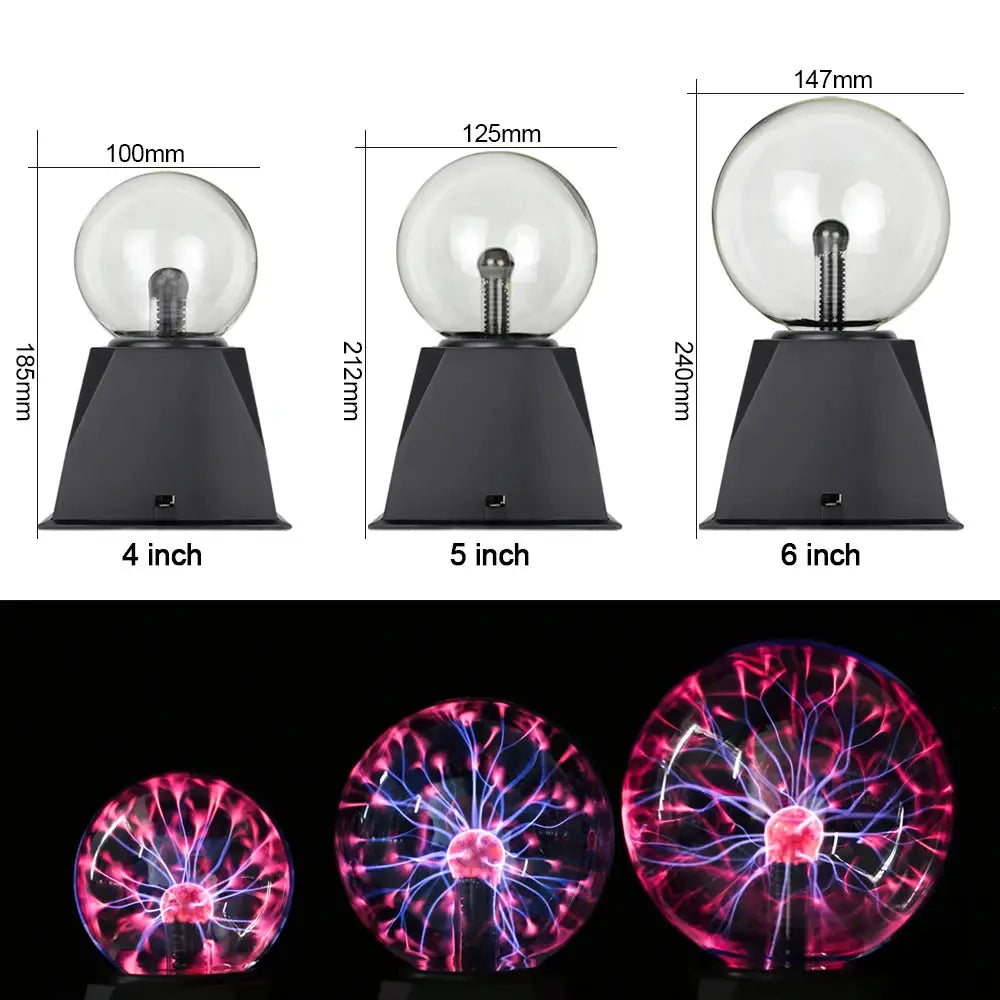 3/6/8 Inch Novelty Magic Crystal Plasma Ball Touch Lamp LED Atmosphere Night Light Kids Gift Birthday Christmas Plasma Lamp from PriceLows™