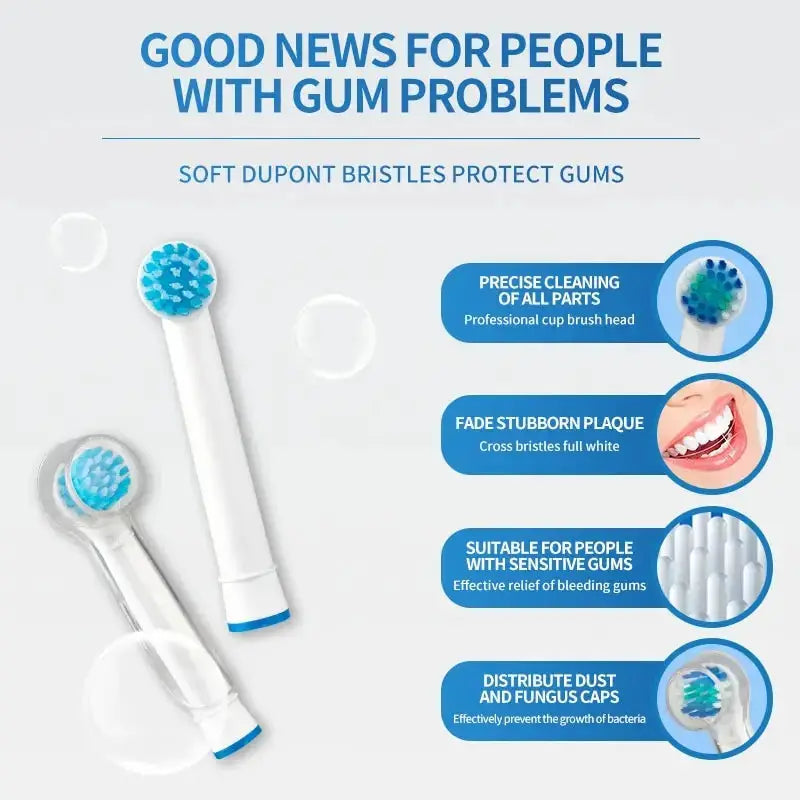 8pcs Replacement Brush Heads For Oral-B Electric Toothbrush Advance Power/Vitality Precision Clean/Pro Health/Triumph/3D Excel from PriceLows™