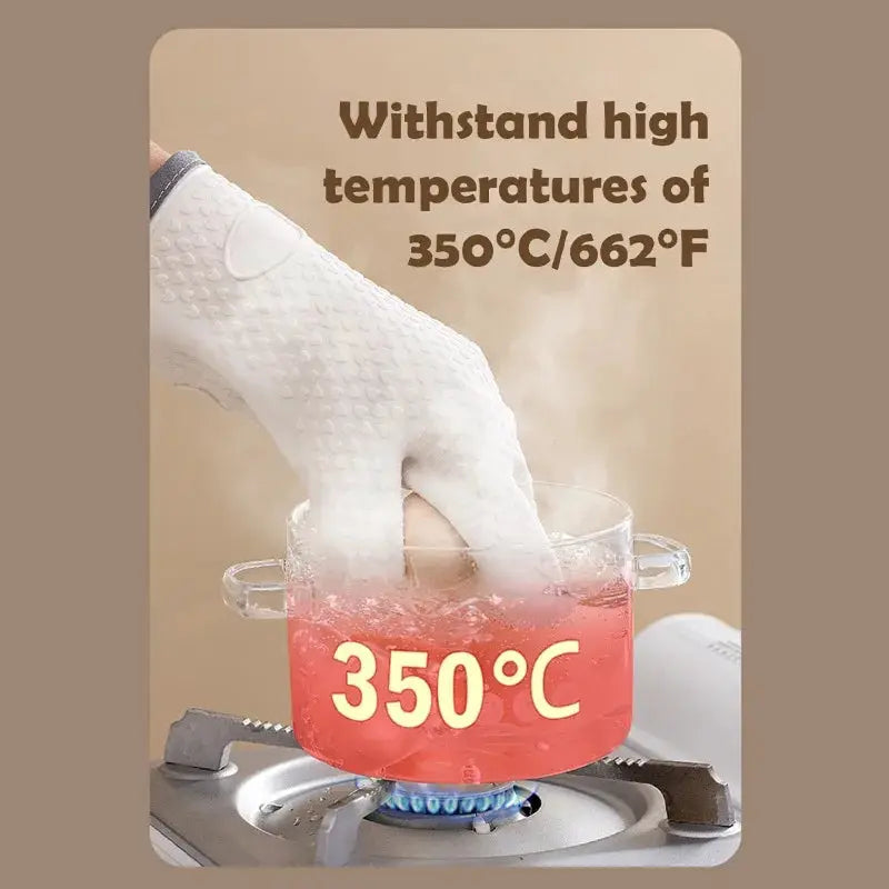 Silicone Oven Mitt | Anti-Scald | Non-Slip Insulated | 1pc or 2pc