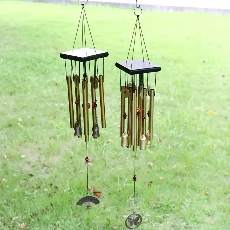 [Copper Wind Chime] Copper Large Wind Chime with Butterfly Design | Aluminum Alloy Tubes for Outdoor Garden Decor, Patio Art, from PriceLows™