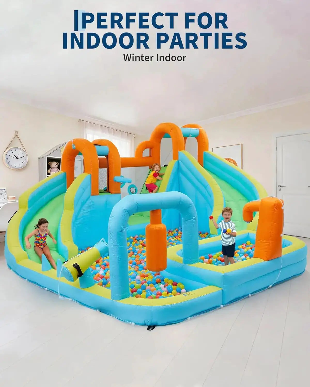 10-in-1 Inflatable Bounce House with Slide & Air Blower, Kids Indoor Outdoor Jump Bouncer Playset for Backyard Birthday Parties from PriceLows™