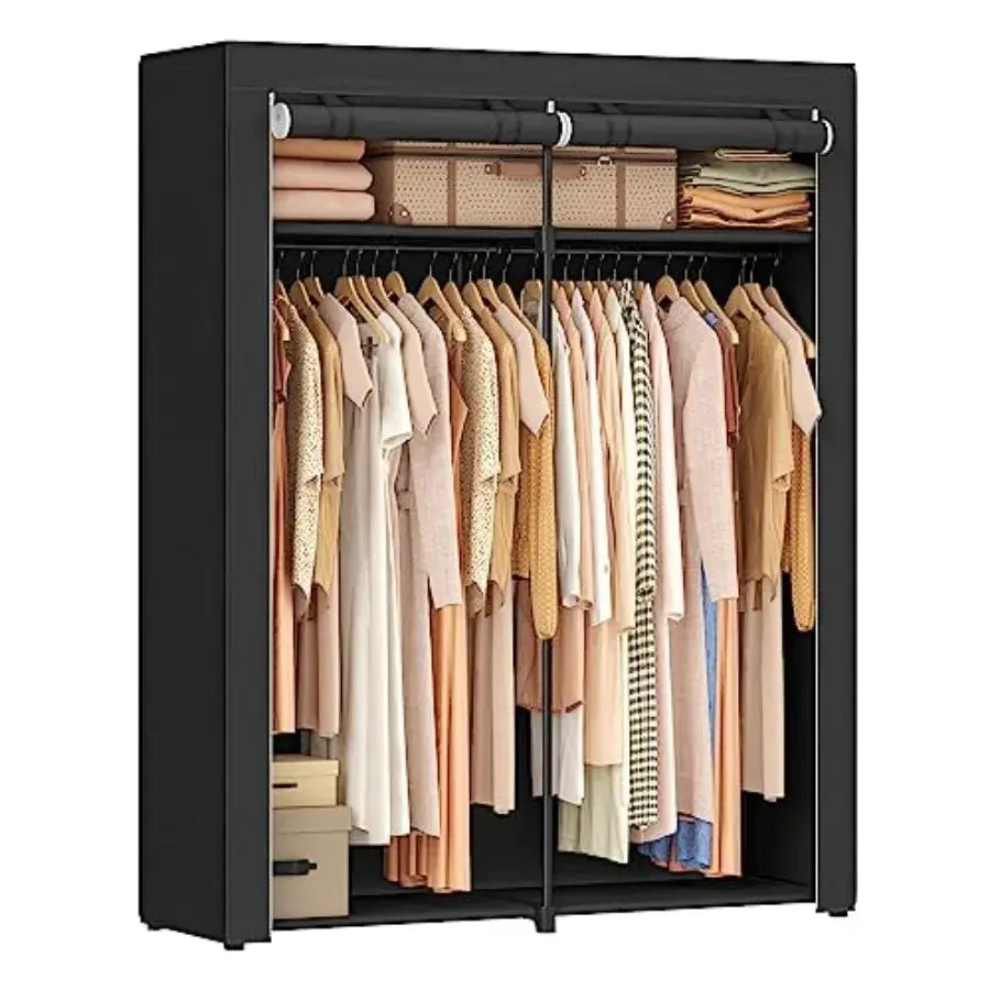 Closet Wardrobe Portable Closet for Bedroom Clothes Rail with Non-Woven Fabric Cover Clothes Storage Organizer 55.1 x 16.9 x 68 from PriceLows™
