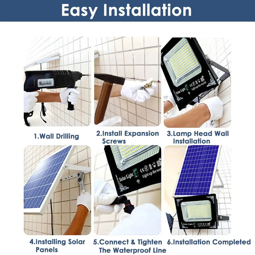 500W Led Solar Light High Bright 2 Head Flood Light Waterproof Outdoor Garden Wall Light with Aluminum Solar Panel For Garden from PriceLows™