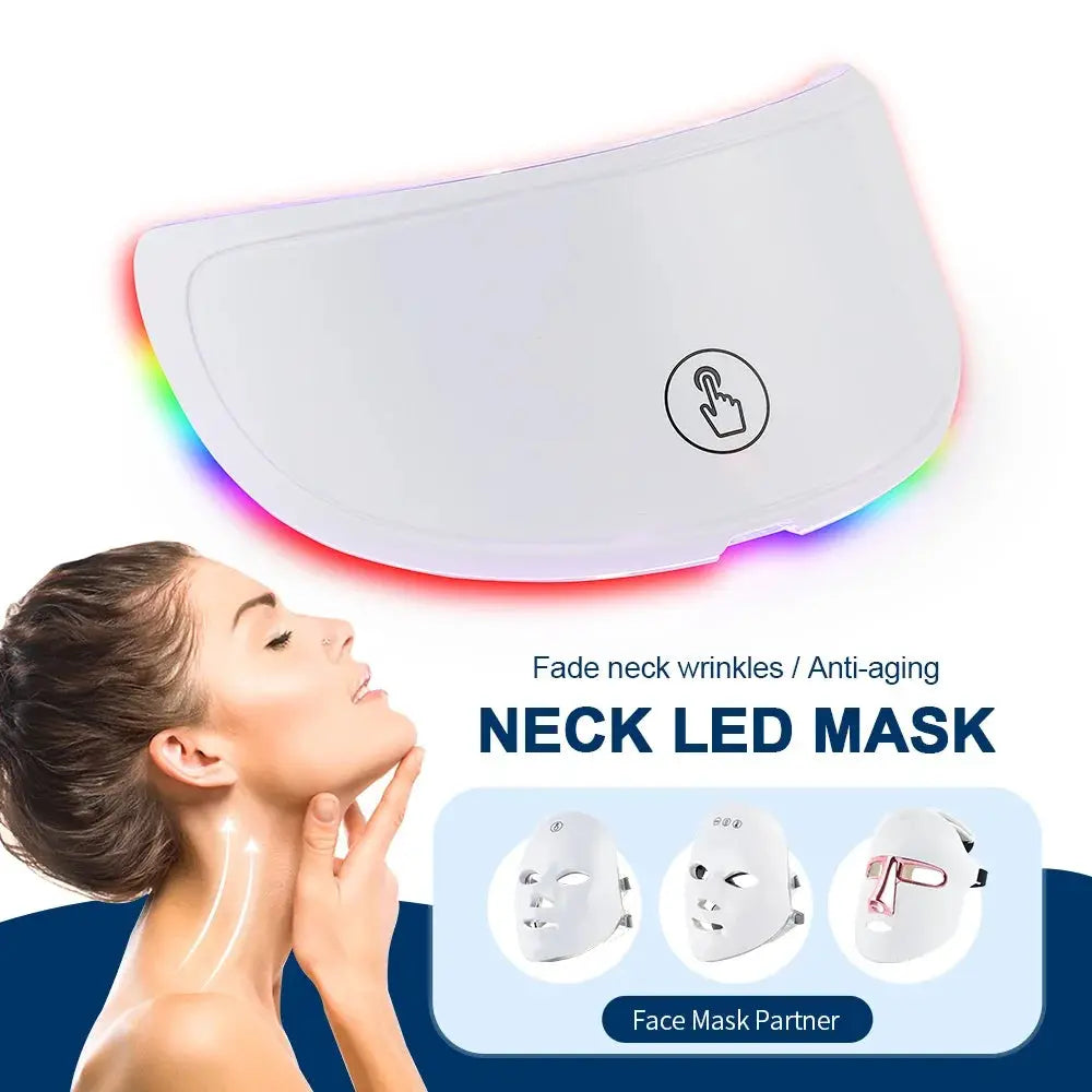 Neck LED Mask 7 Colors Photon Anti-Wrinkle Skin Brightening Neck Beauty Mask Skin Tightening Neck Wrinkle Remover Skin Care from PriceLows™