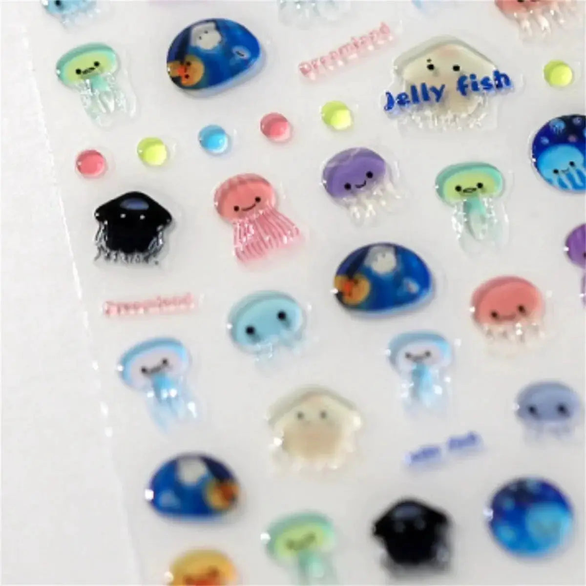 1pcs 5D Kawaii Jelly Series Nail Art Stickers Blue Jellyfish Adhesive Nail Art Decorations Stickers Hot Stamping Manicure Decals from PriceLows™