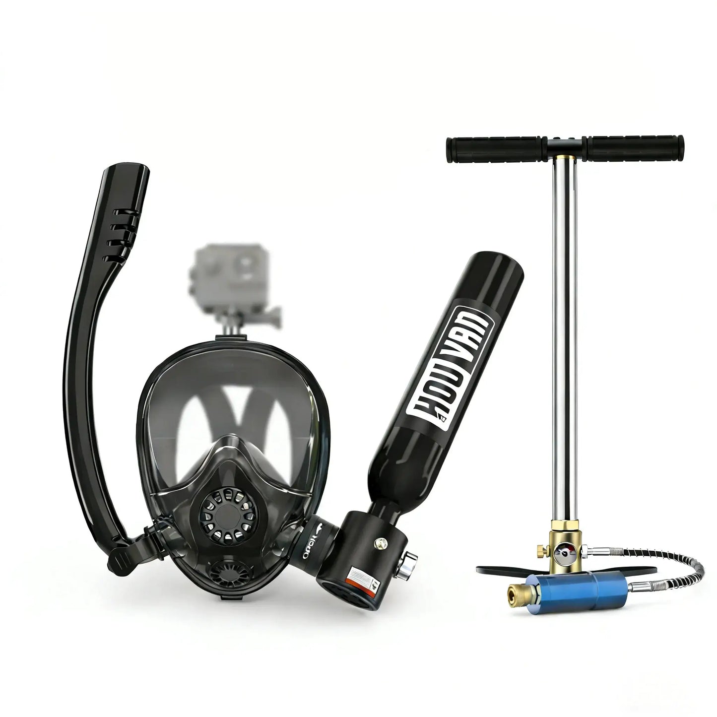 HOUVAN 0.5L Mini Diving Tank with Pump and Snorkel Mask Portable Diving Tank Essential for Outdoor Travel Unisex Gift from PriceLows™
