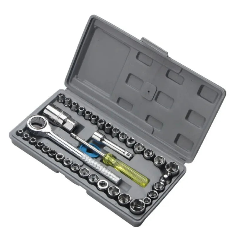 40pcs Auto Disassembly Tool Set Car Repair Socket Wrench Kit Professional Automotive Mechanical Maintenance Hand Tool Kit from PriceLows™