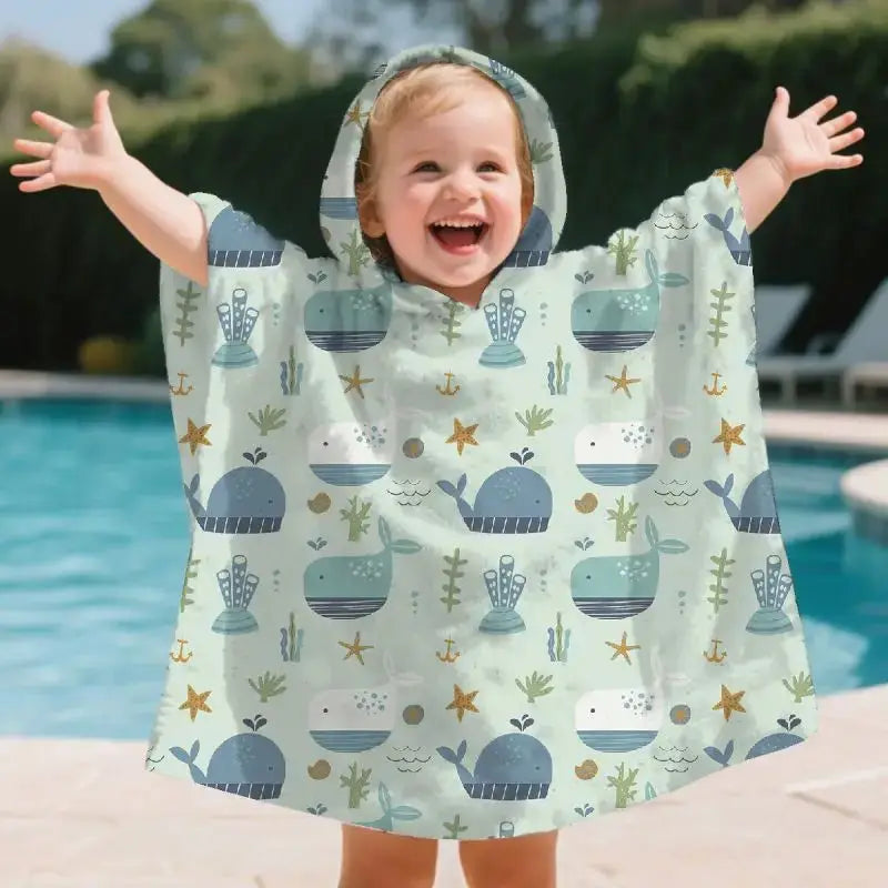 Kids Hooded Towel | Soft Polyester | Large Size | Cartoon Print