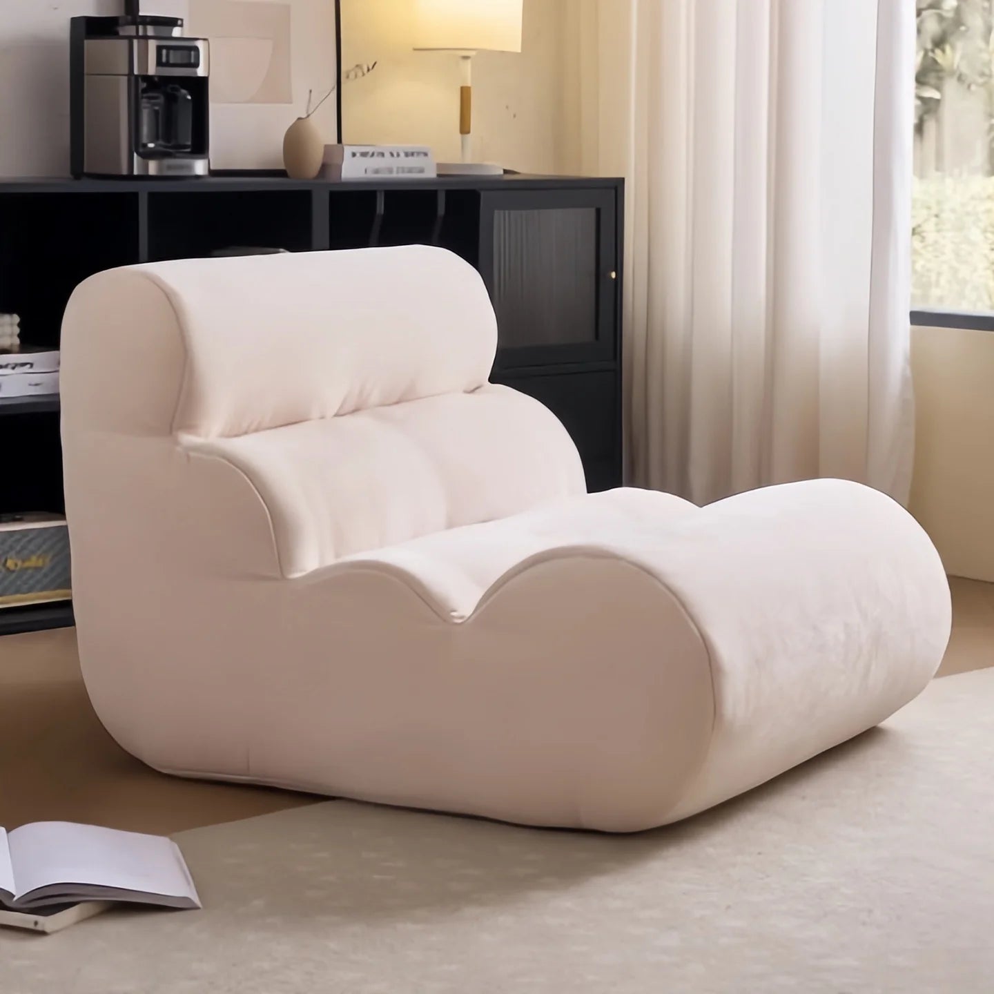 Lounge Chair | Velvet Fabric | No Assembly | One Size