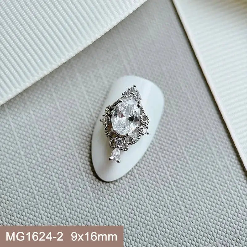 10pcs Luxury Flower Laurel Wreath Zircon Metal Nails Jewelry Decorations DIY Wearing Nail Art Accessories Charms Parts Supplies from PriceLows™