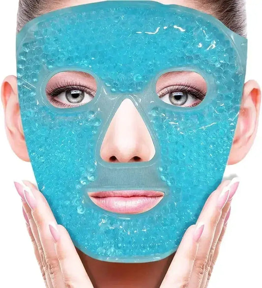 SPA Ice Cold and Hot Heat Full Face Eye Mask Sleeping Ice Pack Reduce Face Puff Dark Circles Gel Beads Compress for Woman from PriceLows™