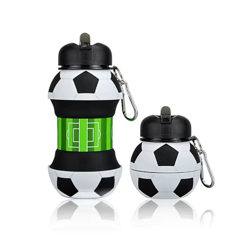 550ml Portable Collapsible Silicone Water Bottle Football Basketball Ball Shape Sports Drink Bottle for Children Student from PriceLows™